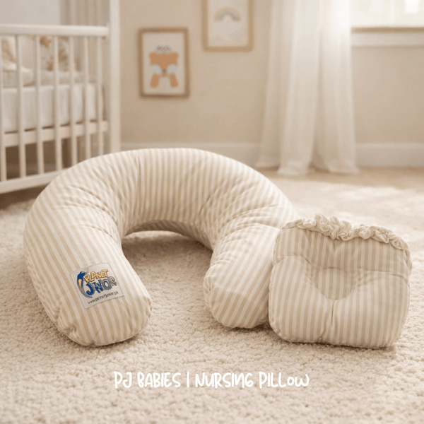 Pure Comfort Stripes Cotton Baby Nursing Pillow with Removable Cover & Head Pillow