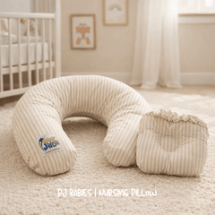Pure Comfort Stripes Cotton Baby Nursing Pillow with Removable Cover & Head Pillow
