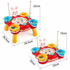 Rabbit Fishing Play Table – Musical Rotating Fishing Game for Kids