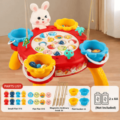 Rabbit Fishing Play Table – Musical Rotating Fishing Game for Kids