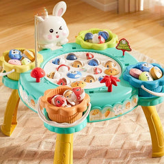 Rabbit Fishing Play Table – Musical Rotating Fishing Game for Kids