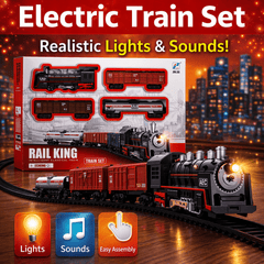 Rail King Large Electric Train Set – Realistic Railway Adventure with Lights & Sounds