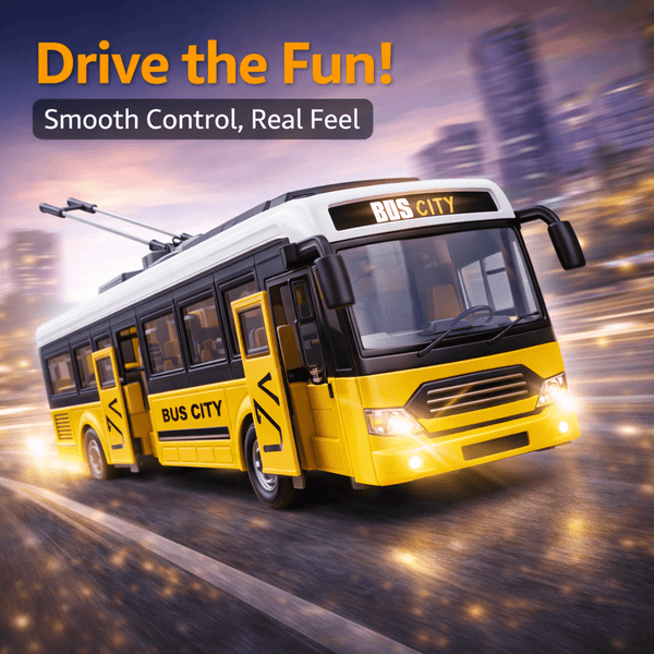 Remote Control City Bus with Lights, Sounds & Opening Doors – Remote Control Bus