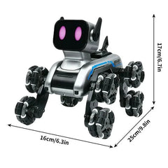 Remote & Watch Controlled Stunt Robot Dog | 8-Wheel 360° Spinner with All-Terrain Tires