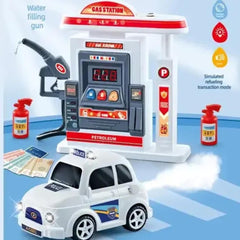 Simulation Gas Station Playset – Fuel Pump with Car & Realistic Play Features