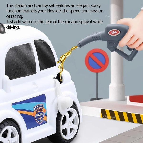 Simulation Gas Station Playset – Fuel Pump with Car & Realistic Play Features