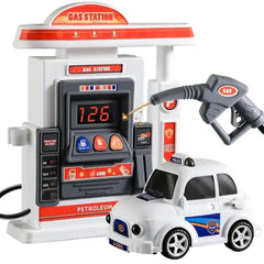 Simulation Gas Station Playset – Fuel Pump with Car & Realistic Play Features