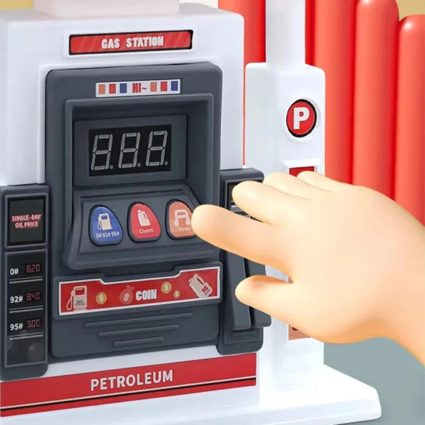 Simulation Gas Station Playset – Fuel Pump with Car & Realistic Play Features