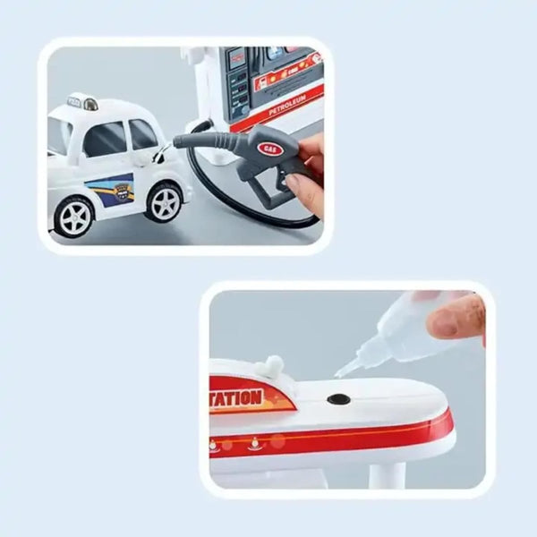 Simulation Gas Station Playset – Fuel Pump with Car & Realistic Play Features