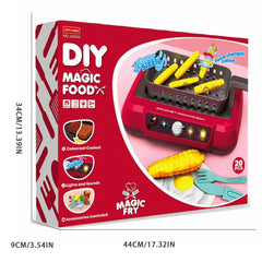 Pretend Play Deep Fryer Cooking Set with Color-Changing Food, Lights, Sounds & Water Spray
