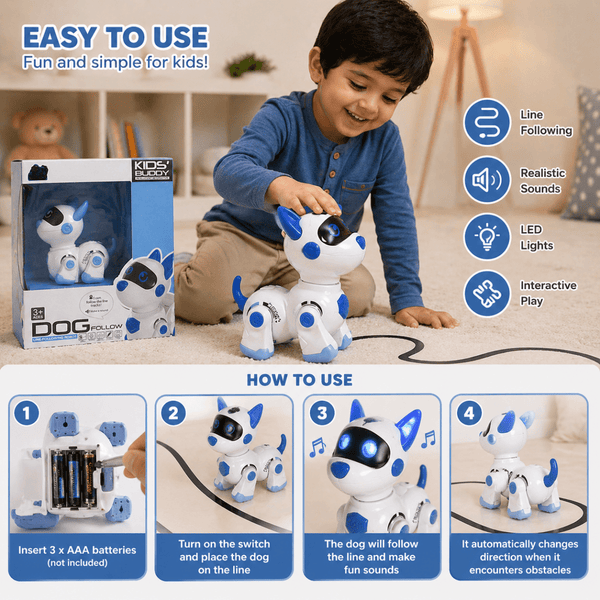 Smart Line-Following Robot Dog – Interactive Learning Companion