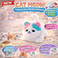 Soft Cat Meow Plush Cat – Interactive Talking & Tail-Wagging