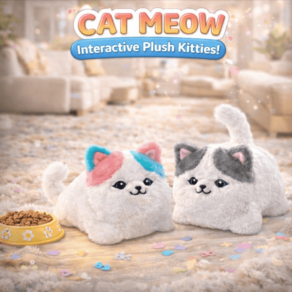 Soft Cat Meow Plush Cat – Interactive Talking & Tail-Wagging