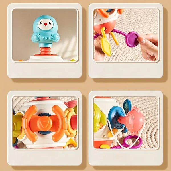 Space-Themed 8-in-1 Busy Activity Toy – Motor Skills & Sensory Play