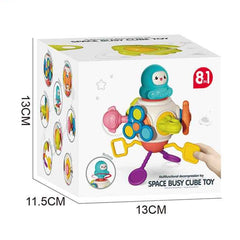 Space-Themed 8-in-1 Busy Activity Toy – Motor Skills & Sensory Play