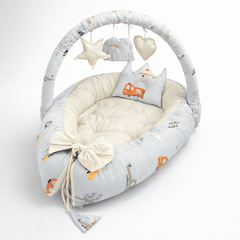 Sweet Dreams Baby Boy Car Snuggle Bed 🏎️🤍