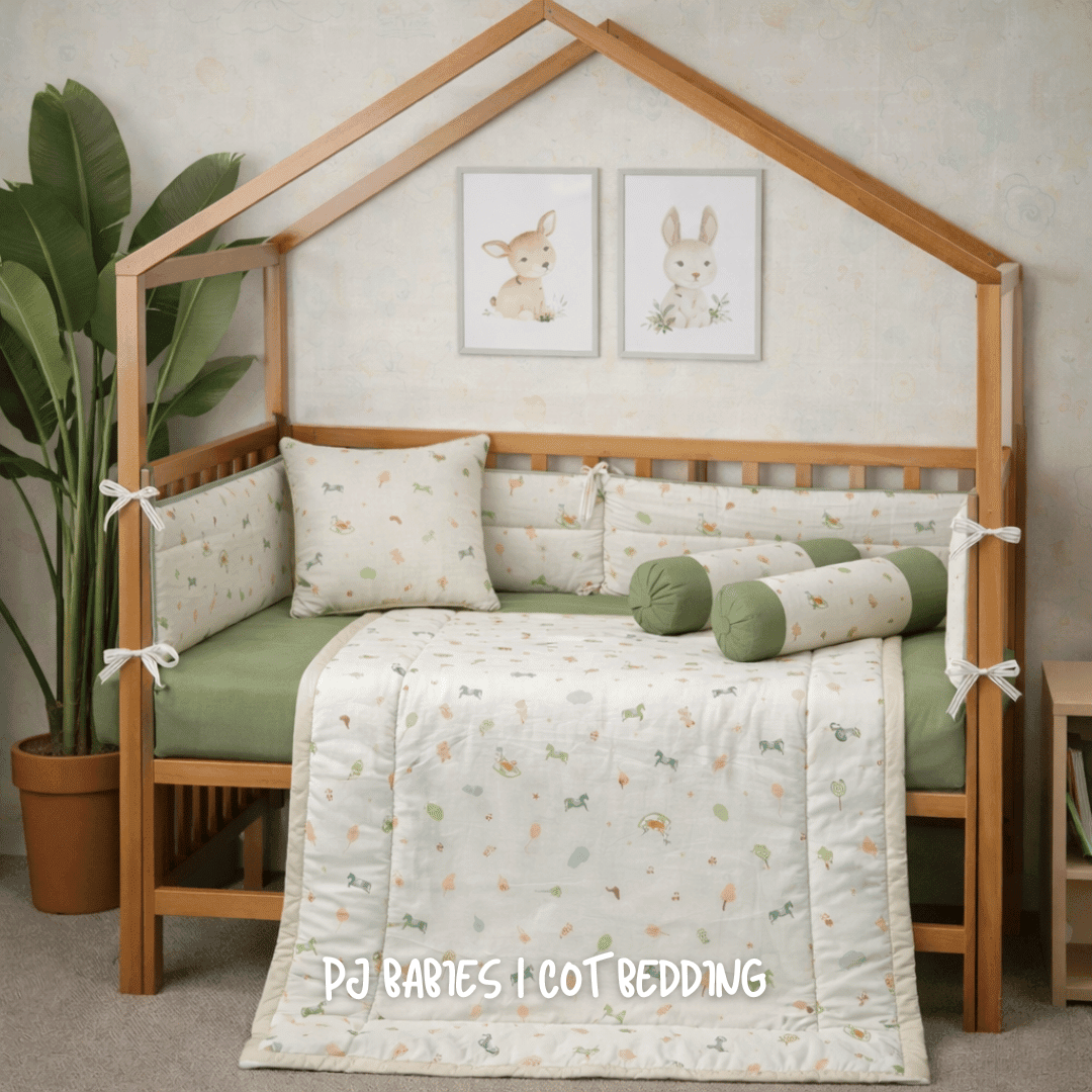 Tiny Tails Garden 9 Pc Cot Bedding Set