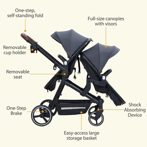 Twin Baby Stroller – Safe, Comfortable & Easy to Maneuver