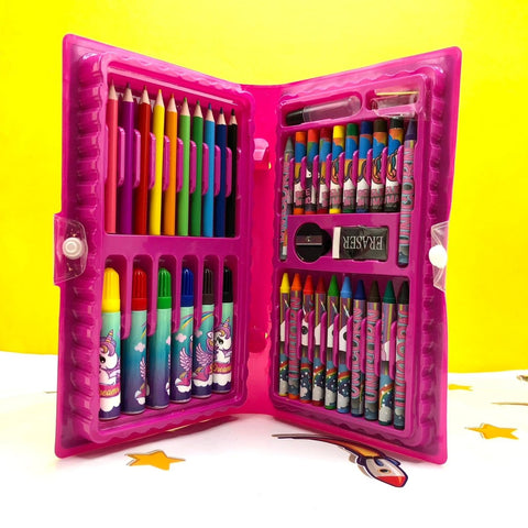 Unicorn 42 Pieces Foldable Suitcase Multi-Color Coloring Set