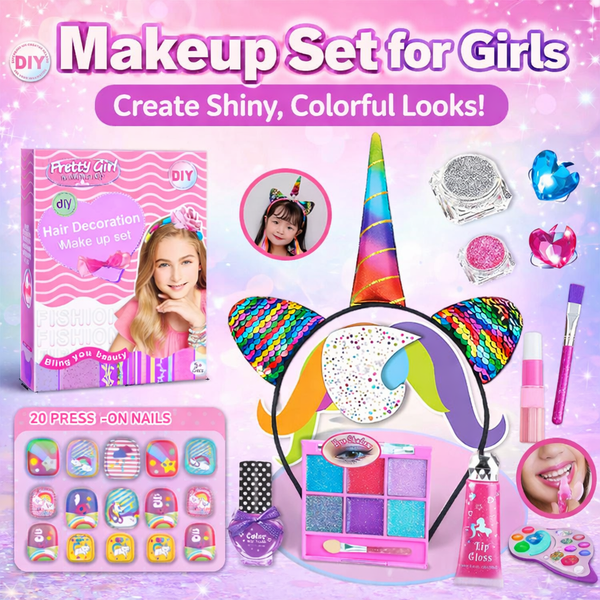 Unicorn Hair Decoration Makeup Set – Girls Beauty & DIY Styling Kit