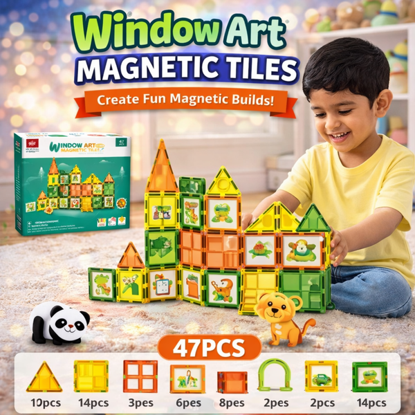 Window Art Magnetic Tiles – 47 Pcs Creative Building Set