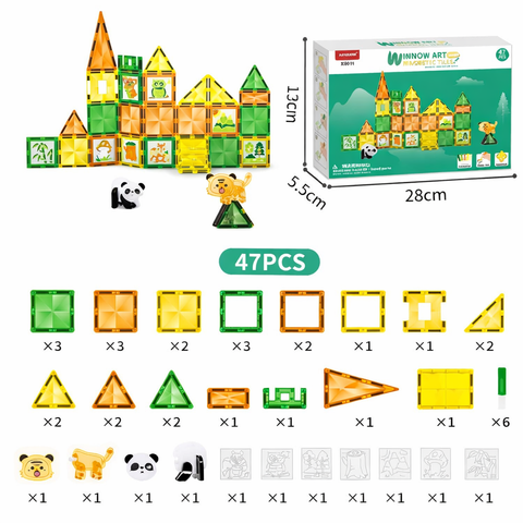 Window Art Magnetic Tiles – 47 Pcs Creative Building Set