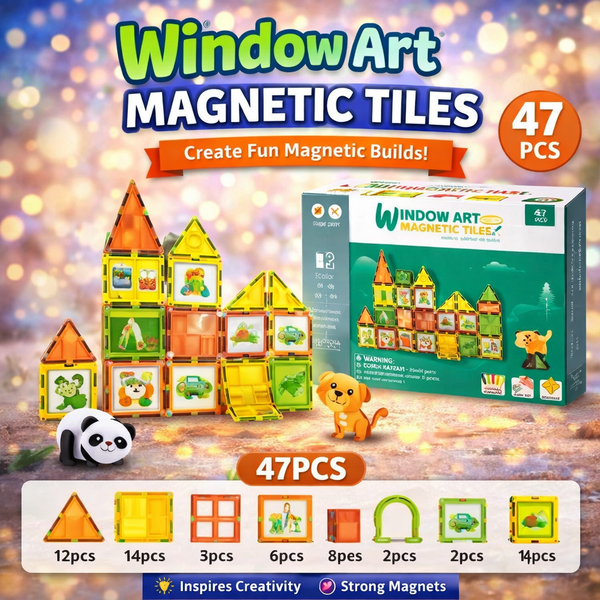Window Art Magnetic Tiles – 47 Pcs Creative Building Set