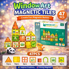 Window Art Magnetic Tiles – 47 Pcs Creative Building Set