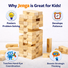 Wooden Jenga Block Game – 39 Pieces Stacking Tower Balance Game