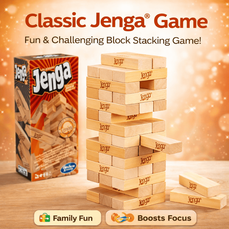 Wooden Jenga Block Game – 39 Pieces Stacking Tower Balance Game