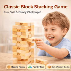 Wooden Jenga Block Game – 39 Pieces Stacking Tower Balance Game