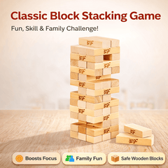 Wooden Jenga Block Game – 39 Pieces Stacking Tower Balance Game