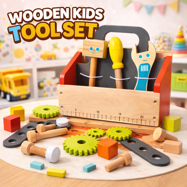 🔧 Wooden Kids Toolset – Creative Builder Play Set